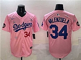 Men's Los Angeles Dodgers #34 Fernando Valenzuela Pink 2025 Tokyo Series Limited Stitched Jersey,baseball caps,new era cap wholesale,wholesale hats